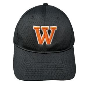 W Logo Softball Strapback Baseball Cap Black One Size 6 Panel Pacific Pro Series